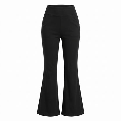 Pantalones acampanados de cintura alta con forro polar - Zarela