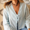 Blouse Bleue Femme Coton